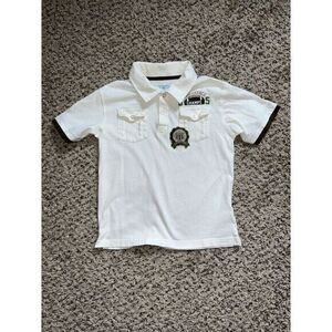 Toughskins boys white‎ polo size 7